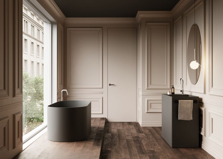 Render di bagno neoclassico